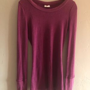 Free People Cuffed Thermal Lg Mulberry